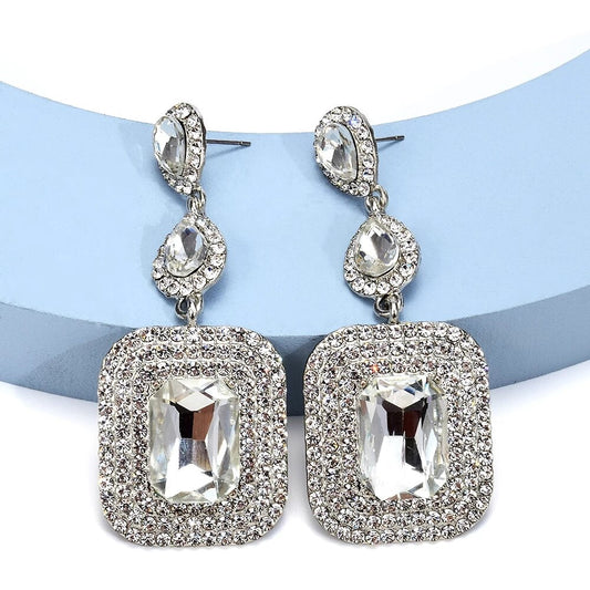 Lisa Crystal Earrings (Silver)
