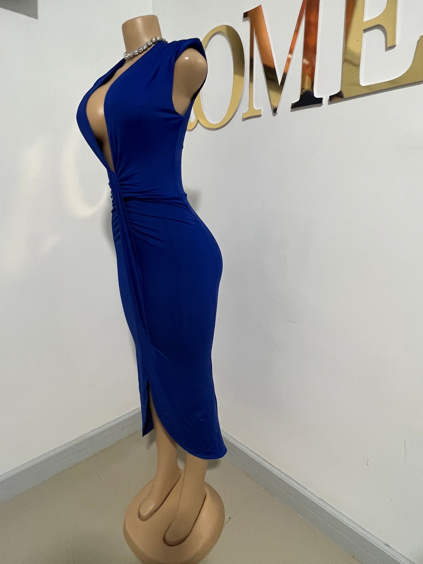 Mia Slay Sleeveless Dress (Blue)