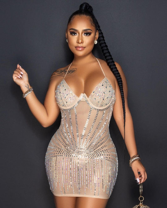 Medusa Mini Dress (Nude)