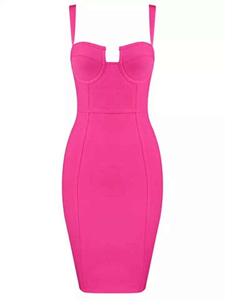 Tiffany Bodycon Dress (Pink)