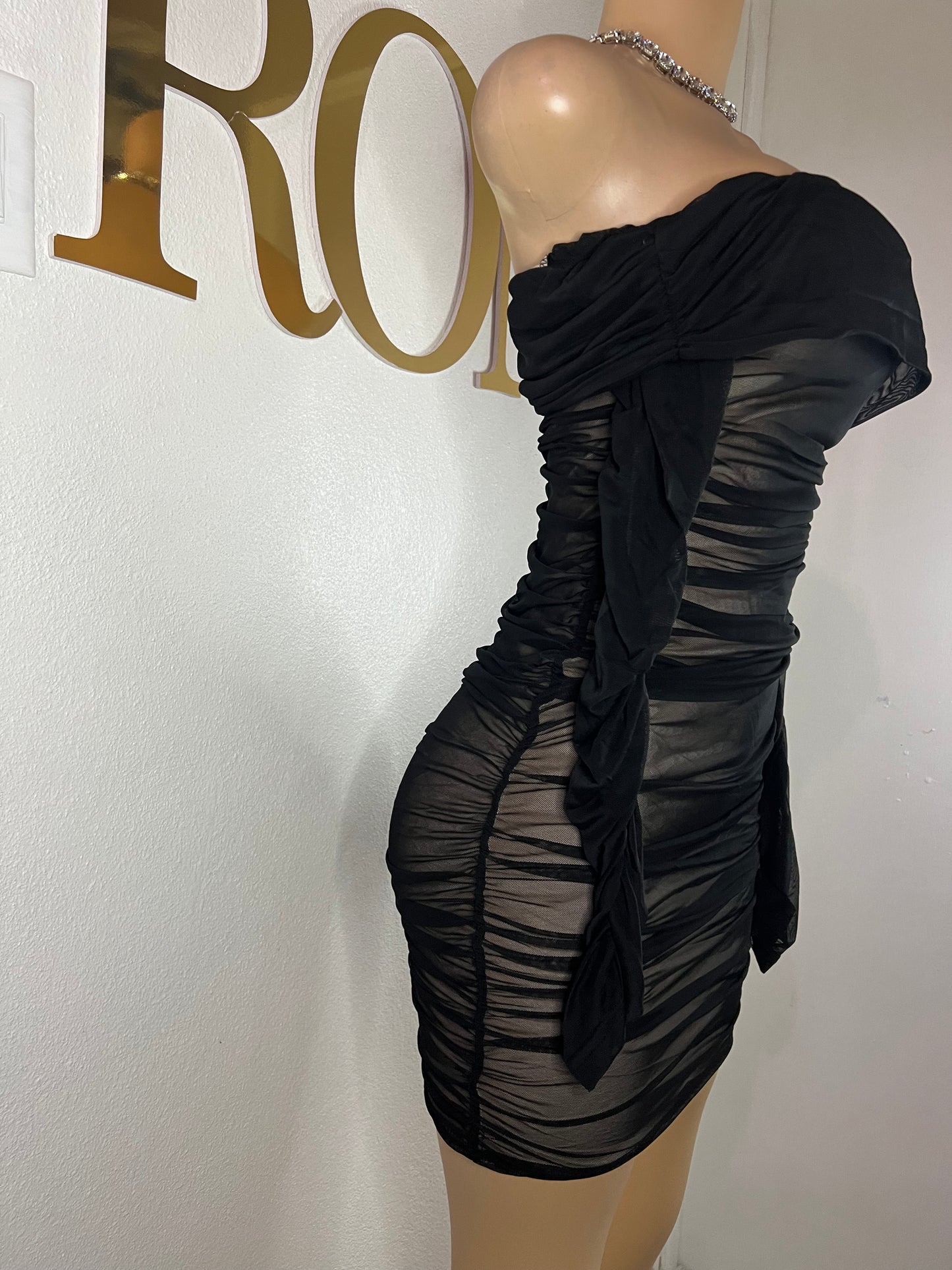 Porsha Long Sleeve Dress (Black)