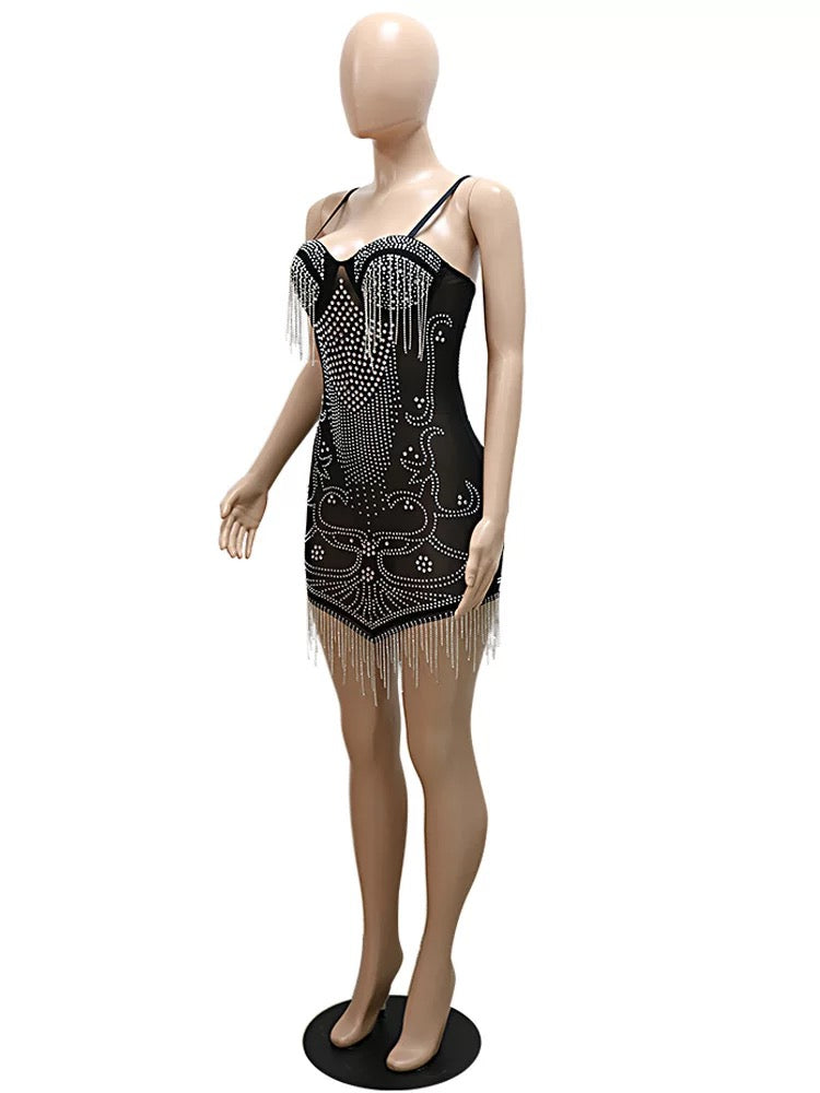 Lola Crystal Dress (Black)
