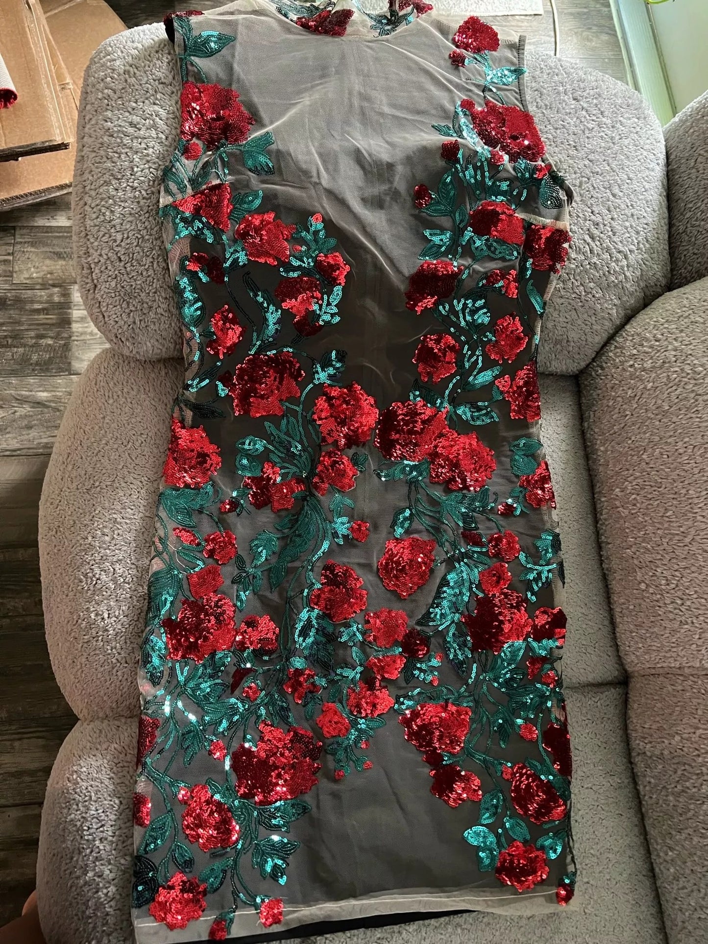 Jade Bloom Dress (Red)