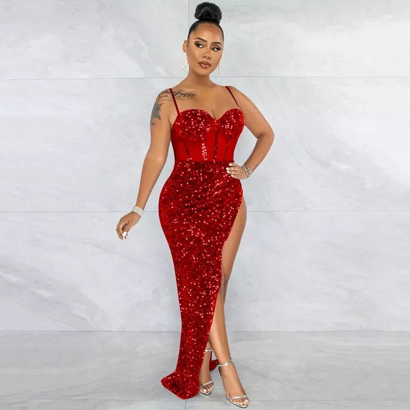 Corset Hollywood Dress (Red)