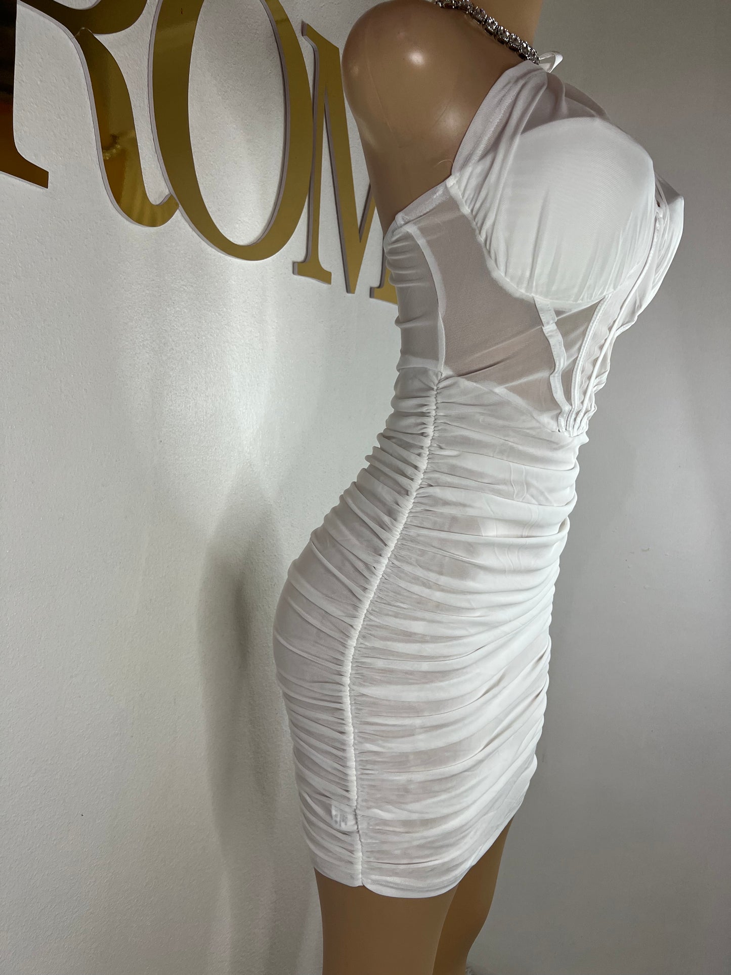 Ciara Sheer Dress (White)