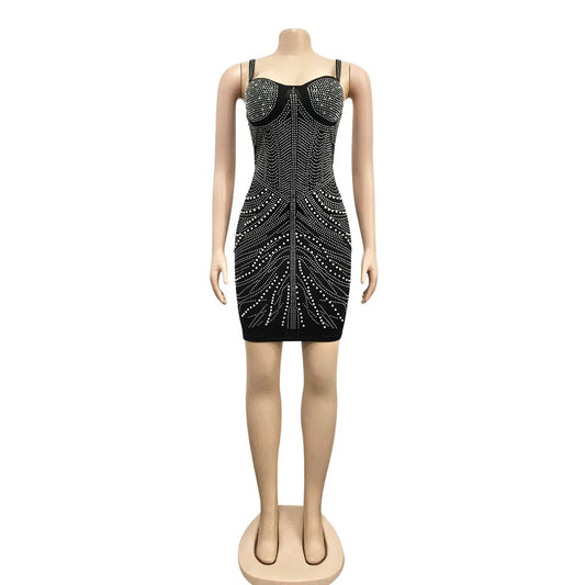 Rosa Crystal Dress (Black)