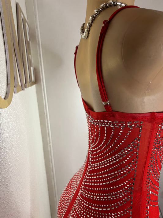 Medusa Party Mesh Dress (Red)