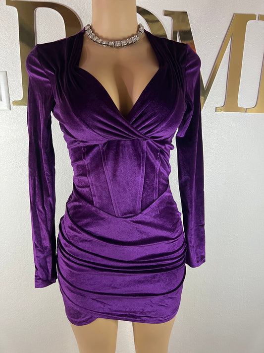 Adele Sweetheart Dress (Purple)