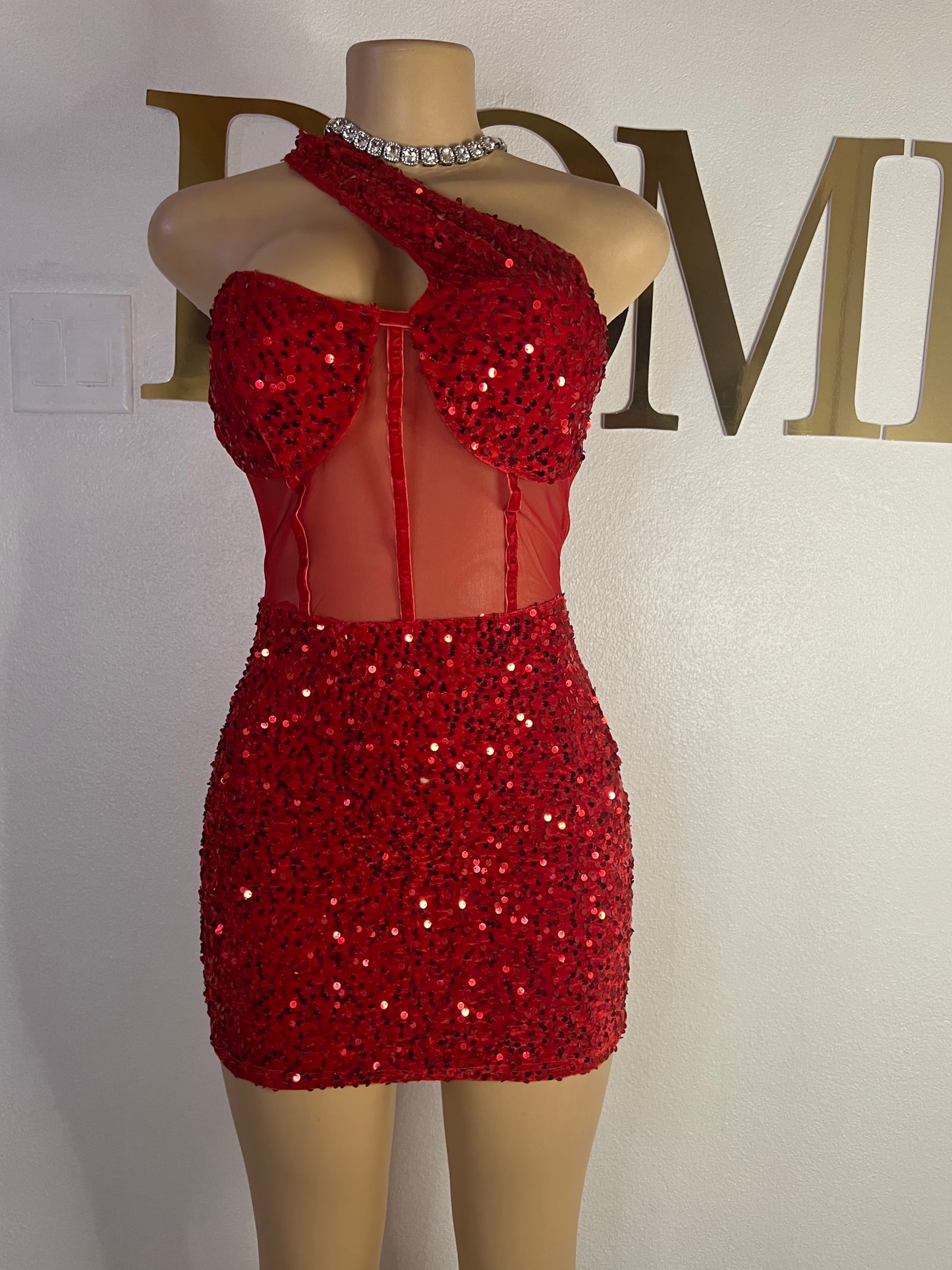 Ciara Sequin Dress (Red)