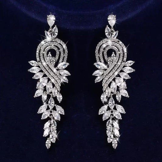 Hollywood Crystal Earrings (Silver)