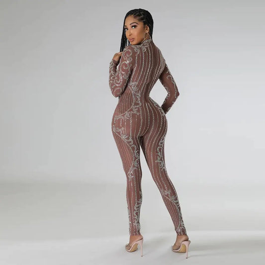 Rumi Sparkle Jumpsuit (Brown)