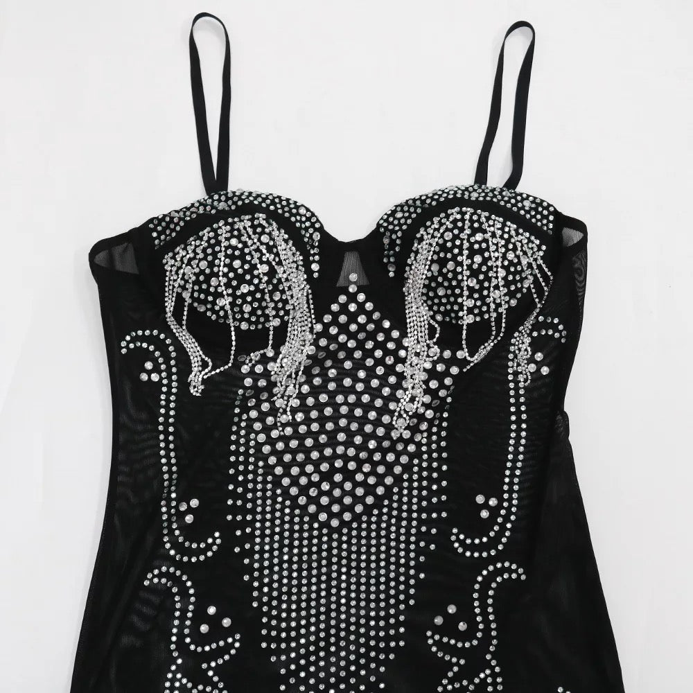 Lola Crystal Dress (Black)