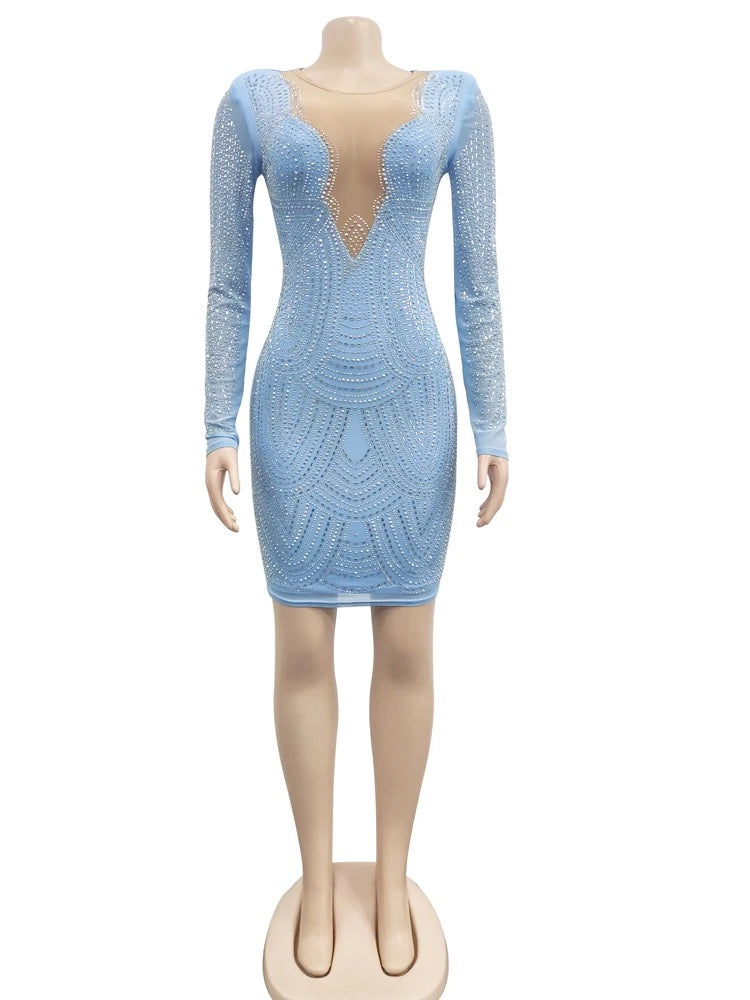 Julia Crystal Dress (Blue)