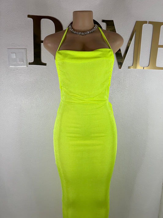 Carey Vibe Dress (Lime Green)