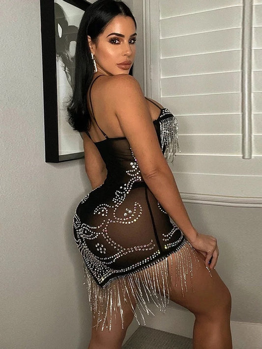 Lola Crystal Dress (Black)