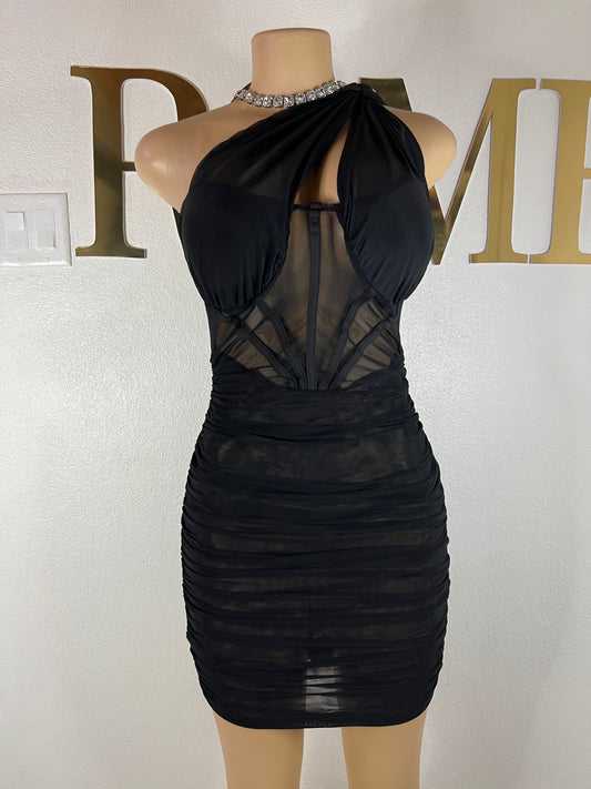 Ciara Sheer Dress (Black)