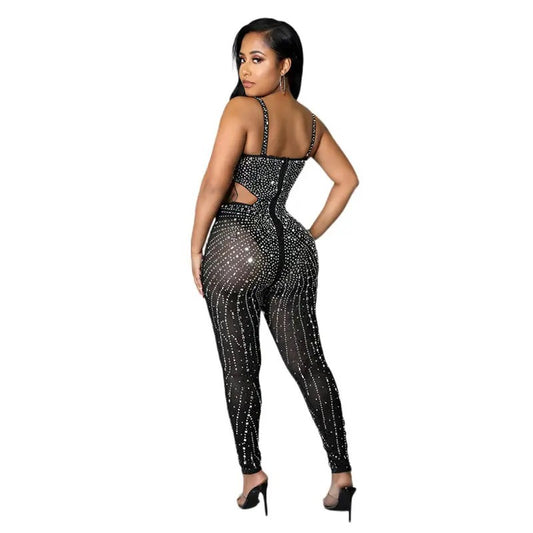 Perri Sparkle Jumpsuit (Black)