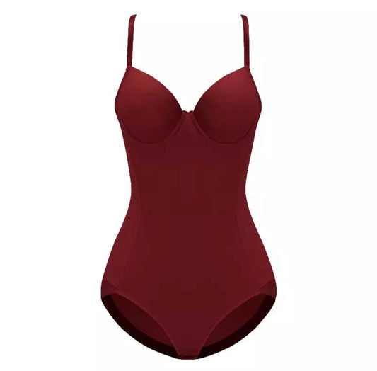 Shapewear Lingerie Bodysuit (Burgundy)