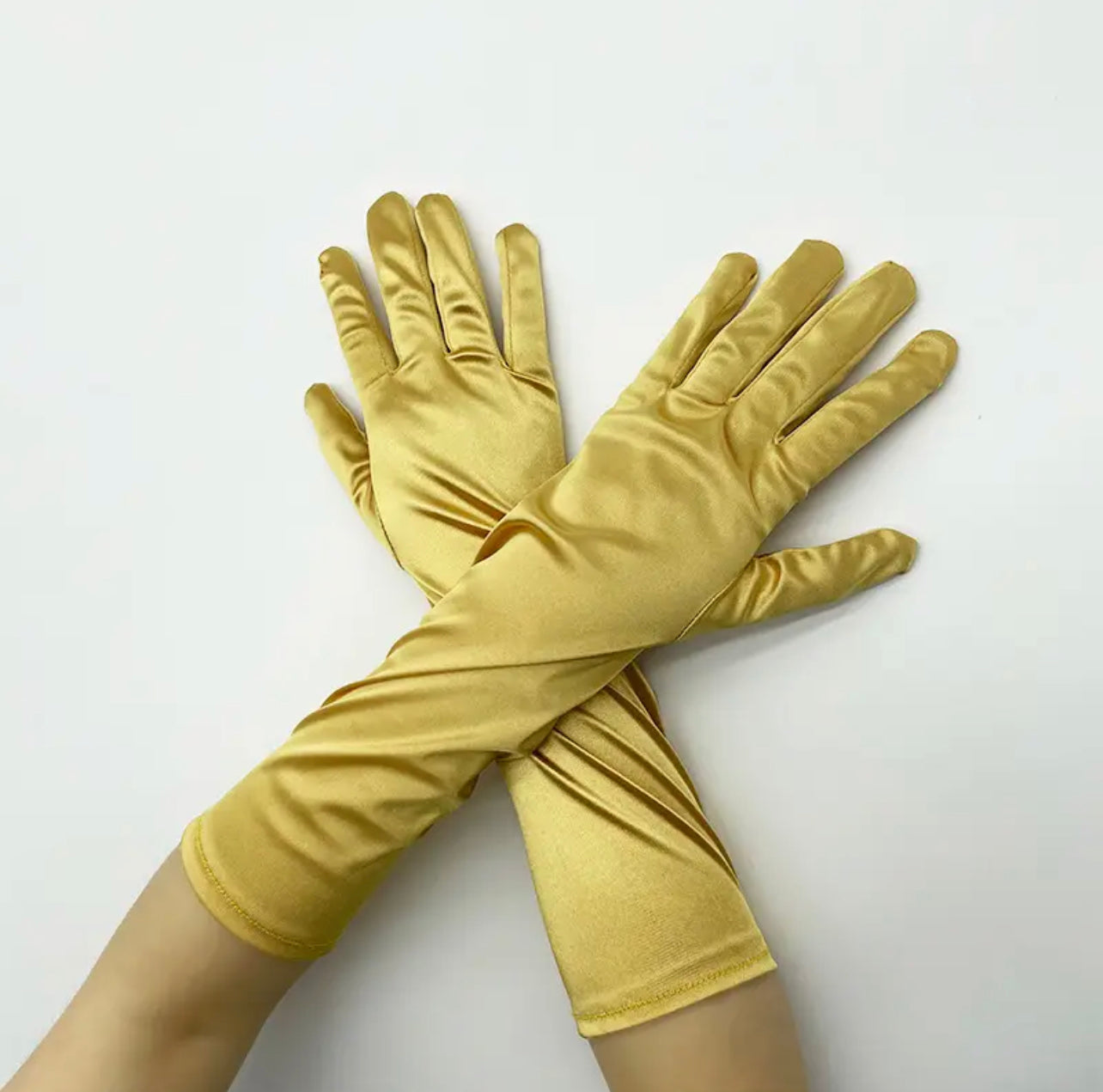 Medium Satin Gloves (Gold)