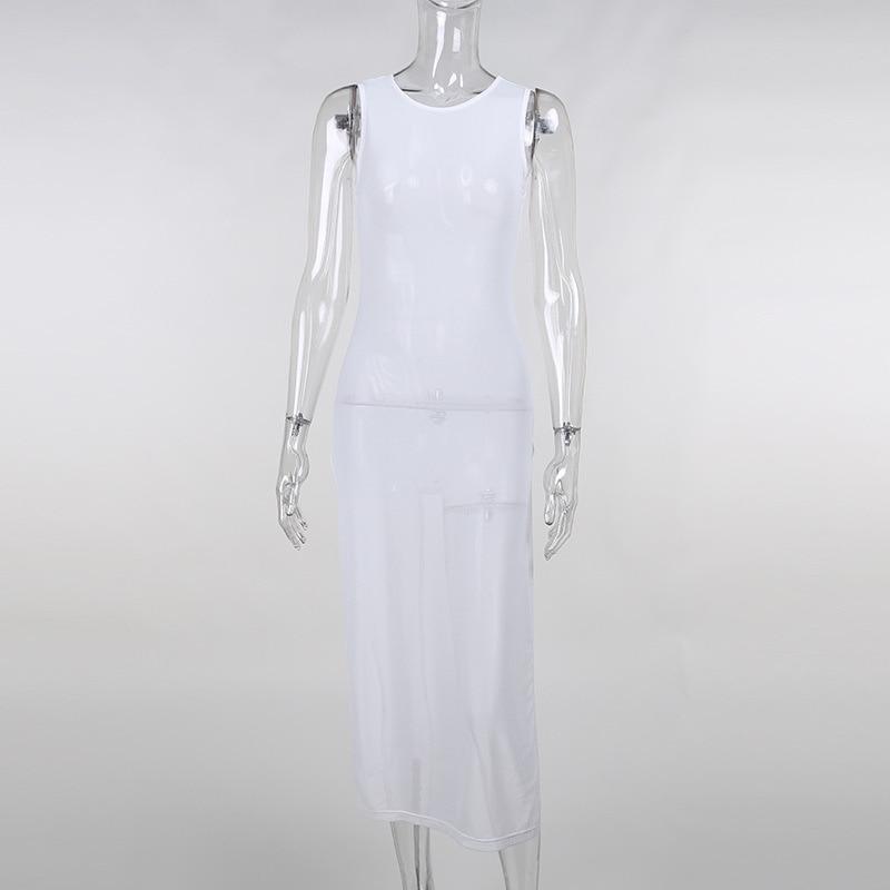 Desire Mesh Dress (White)