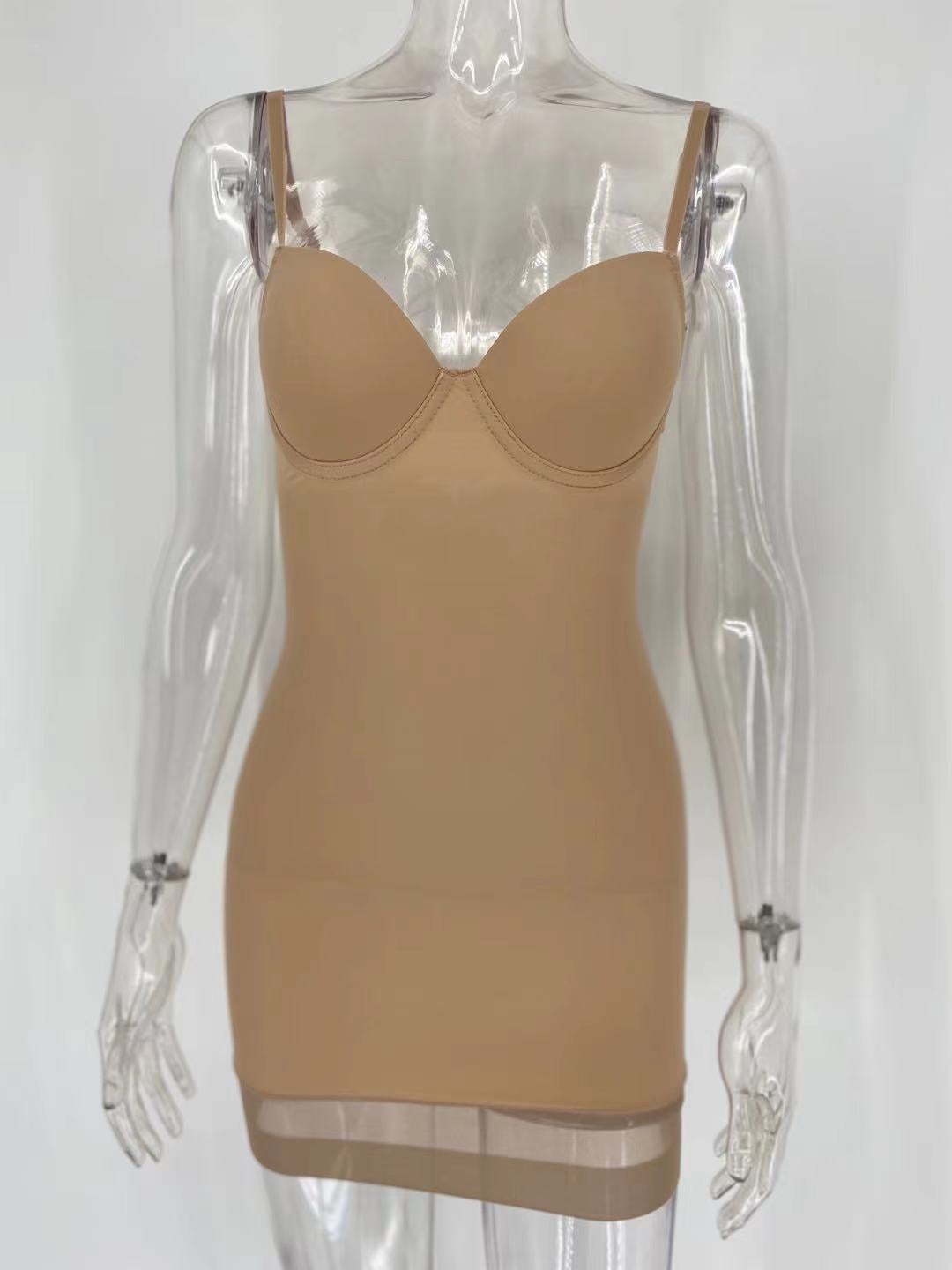 Shapewear Lingerie Dress (Brown)