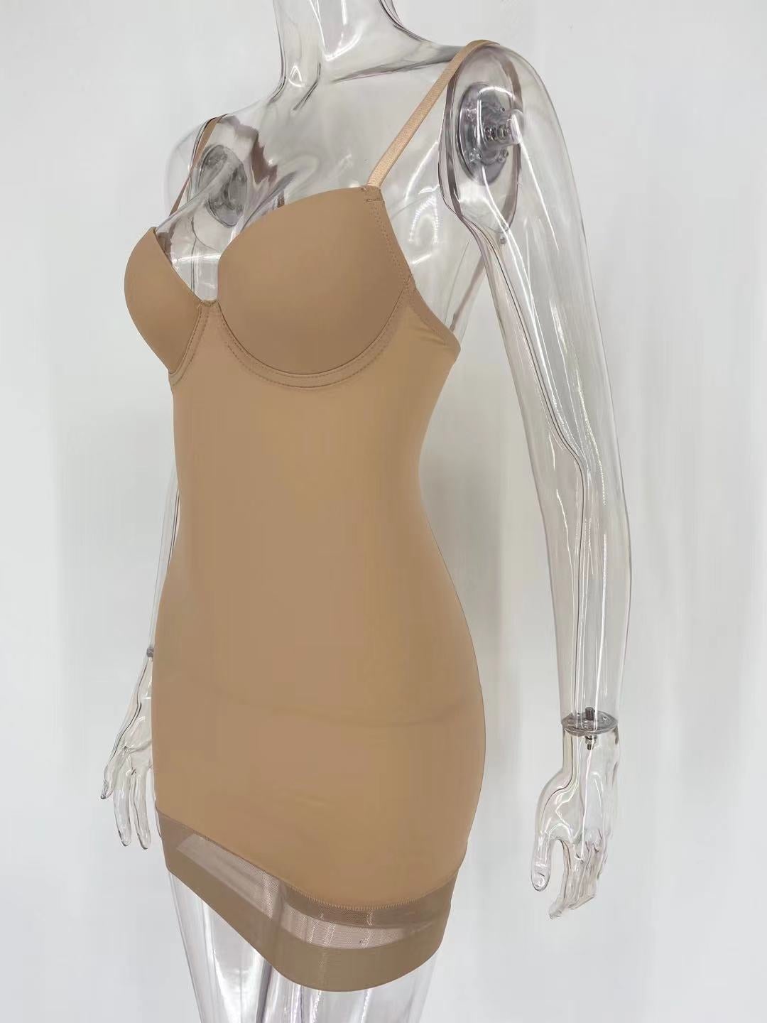 Shapewear Lingerie Dress (Brown)