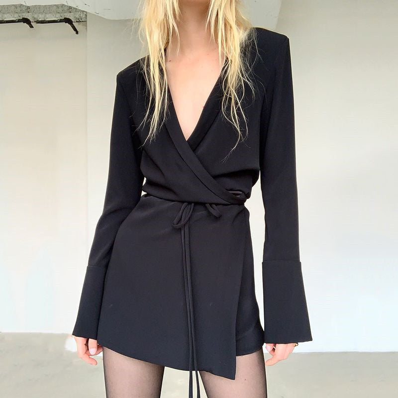 Croix Wrap Dress (Black)