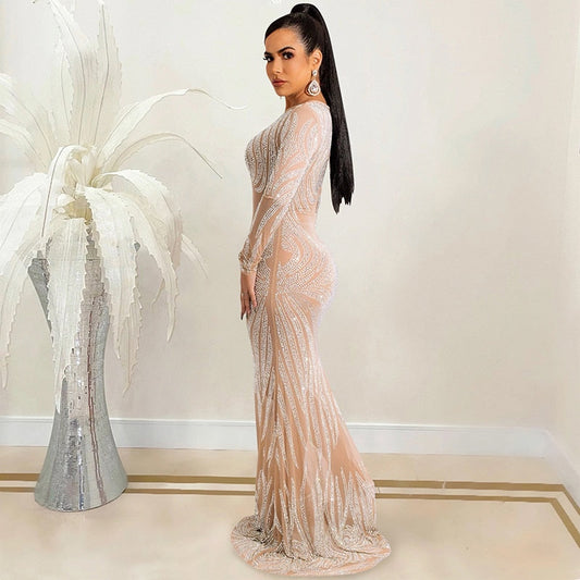 Crystal Swan Dress (Nude)