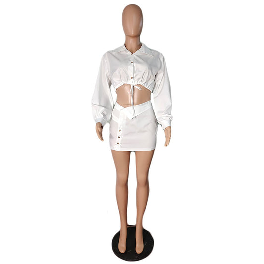 Stanin Vibe Skirt Set (White)