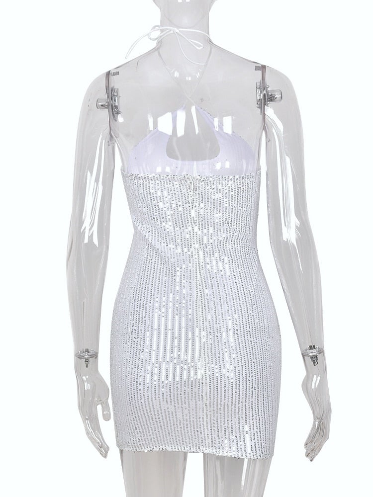 Fleur Dress (White/Silver)