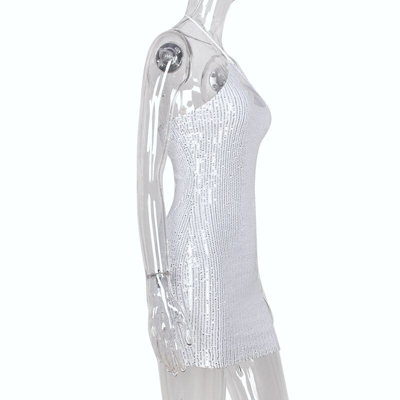 Fleur Dress (White/Silver)