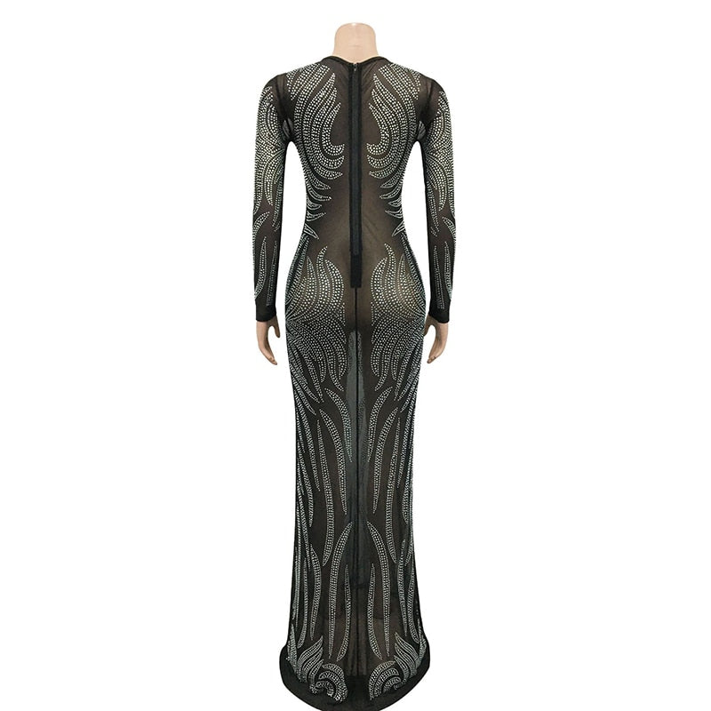 Crystal Swan Dress (Black)