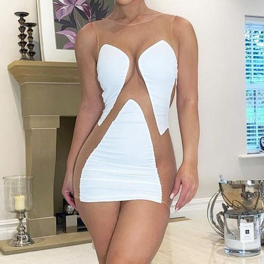 Eve Sheer Dress (White)