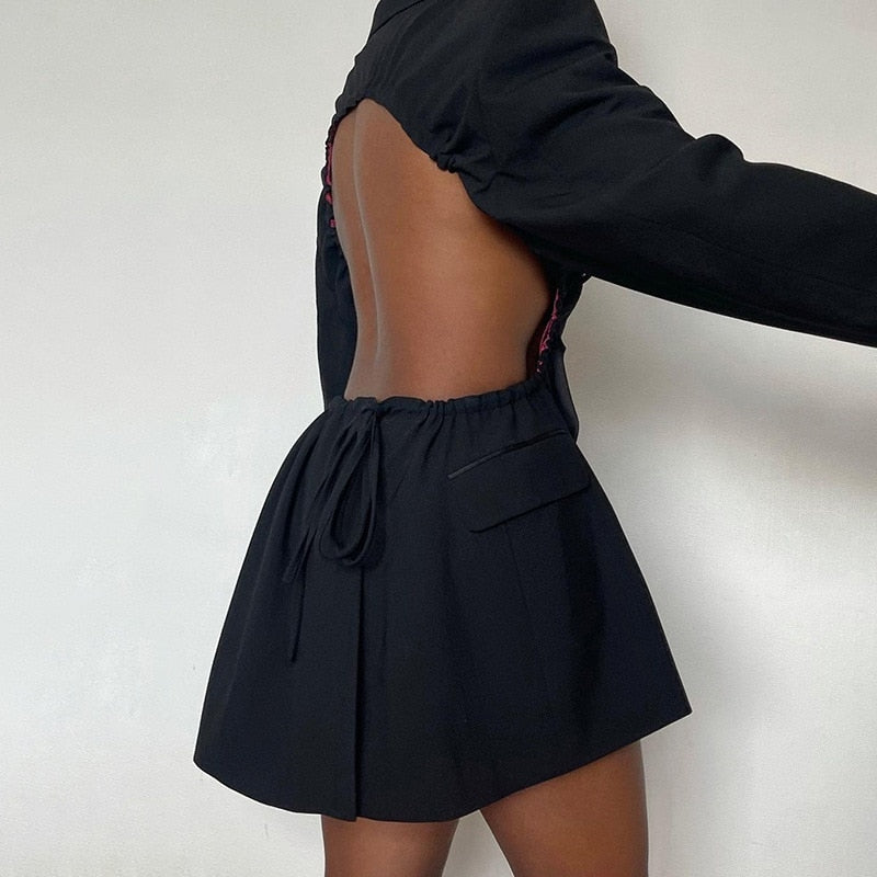 Shaina Backless Dress (Black)