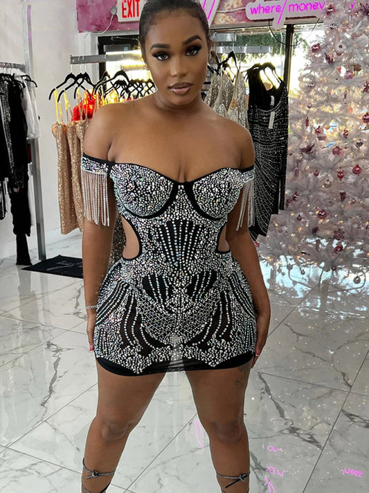 Nicky Crystal Dress (White)